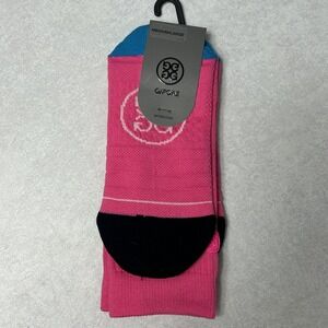 G/FORE Pray For Birdies Crew Socks Womens Medium Pink Golf Cushioned Mid Calf